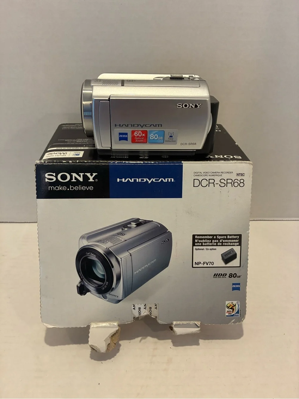 Sony Handycam DCR-SR68 Silver Video Digital Camcorder 60x Zoom 80GB HDD - Bundle